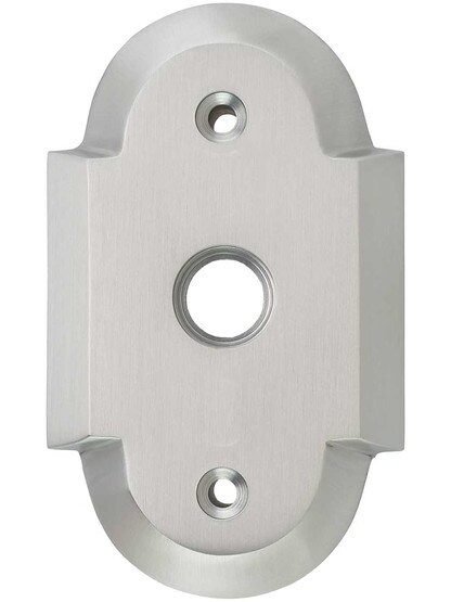 Arched Forged-Brass Rosette in Satin Nickel.